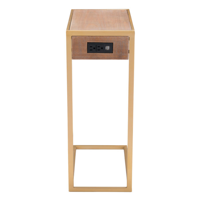 Ike Side Table Brown &Amp; Gold
