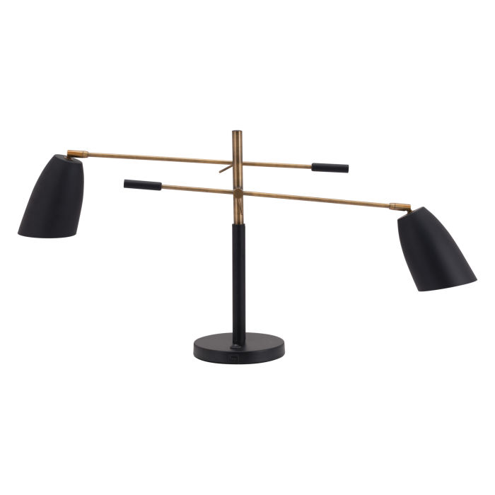 Tanner Table Lamp Matte Black &Amp; Brass