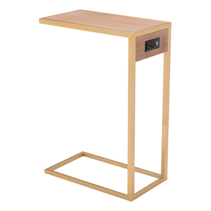 Ike Side Table Brown &Amp;Amp; Gold