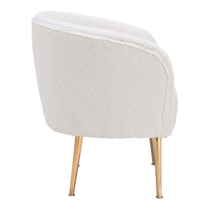Sherpa Accent Chair Beige &Amp; Gold