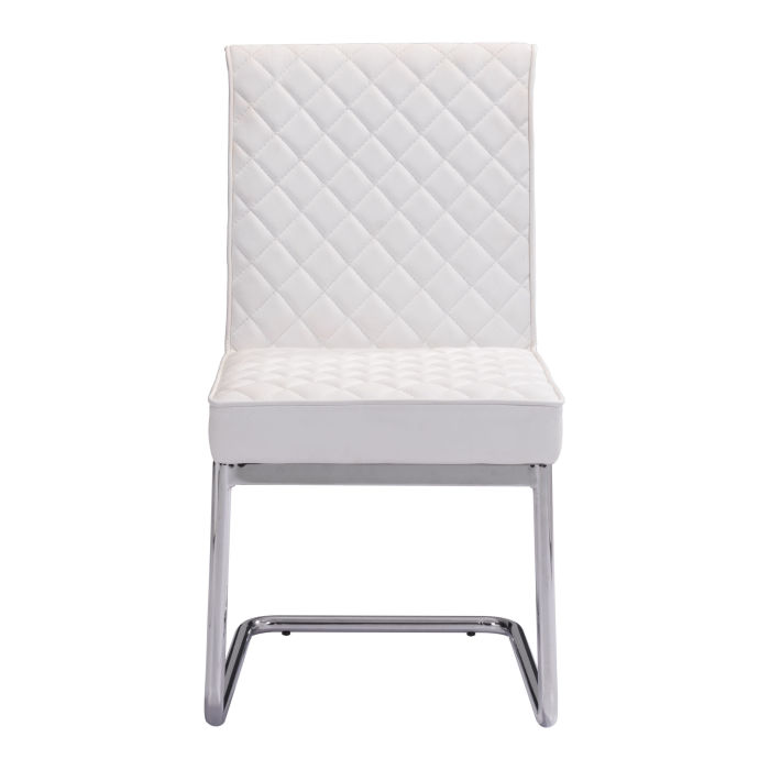 Quilt Armless Dining Chair (Set Of 2) White
