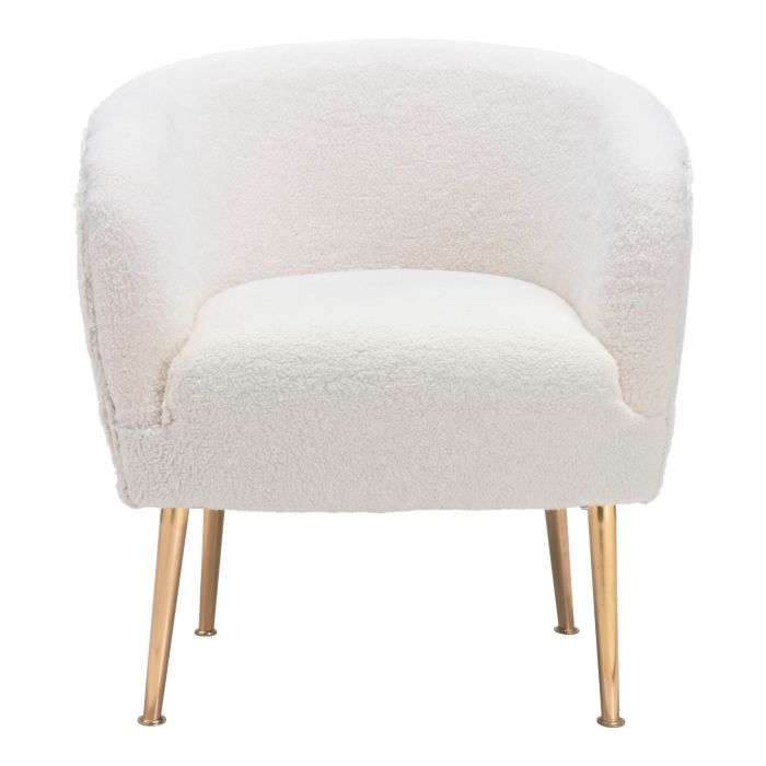 Sherpa Accent Chair Beige &Amp; Gold
