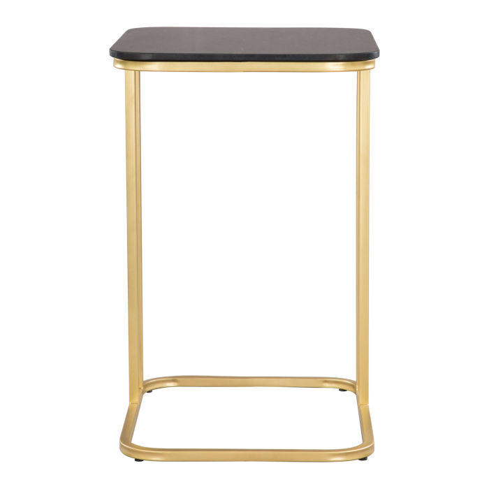 Alma C-Side Marble Table Black &Amp; Gold