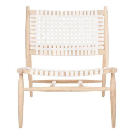 Soleil Leather Woven Accent Chair