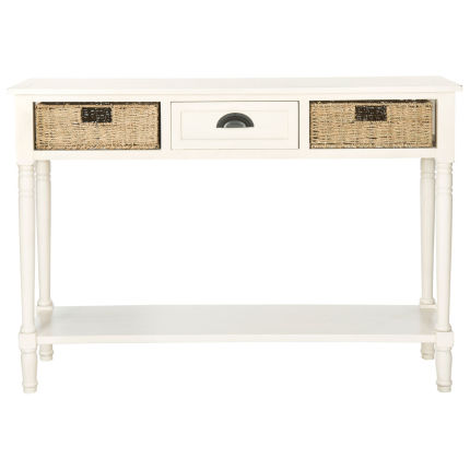 Winifred Wicker Console Table With Storage