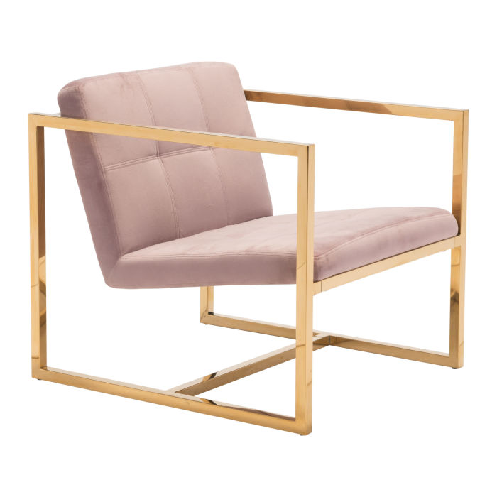 Alt Arm Chair Pink &Amp;Amp; Gold
