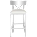Zoey 35''H Stainless Steel Cross Back Counter Stool