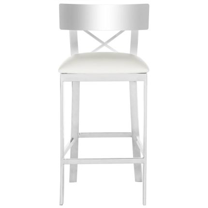 Zoey 35''H Stainless Steel Cross Back Counter Stool
