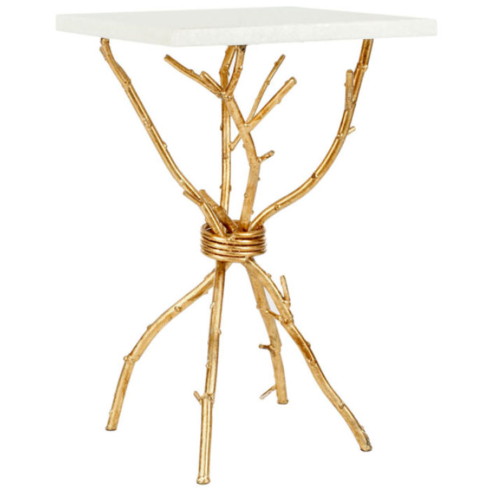 Alexa Marble Top Gold Accent Table