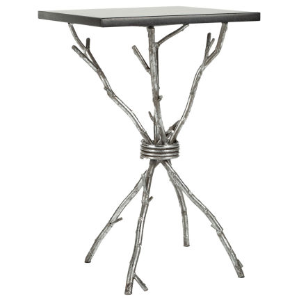Alexa Marble Top Silver Accent Table