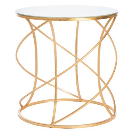Cagney Glass Top Round Accent Table