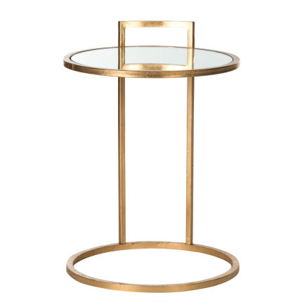 Calvin Round Gold Leaf End Table