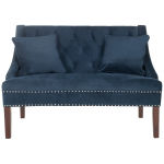 Zoey Velvet Settee W/ Silver Nailheads