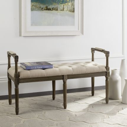 Raiden Linen Rustic Oak Bench