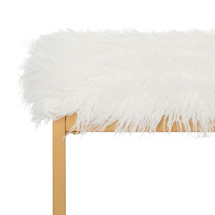 Mera Faux Sheepskin Bench