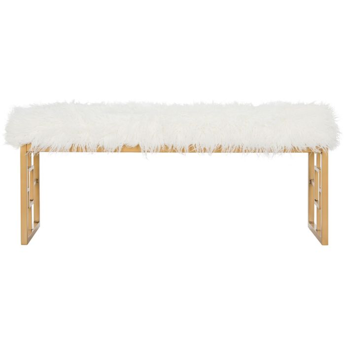 Mera Faux Sheepskin Bench