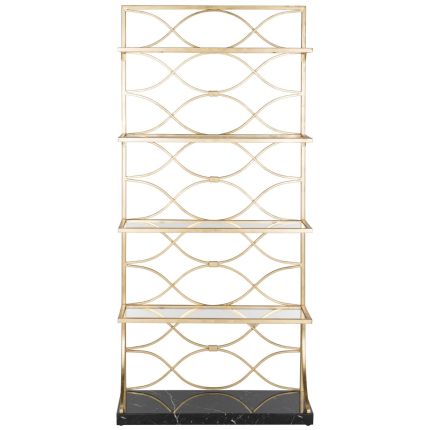 Spano 4 Glass Tier Marble Base Etagere