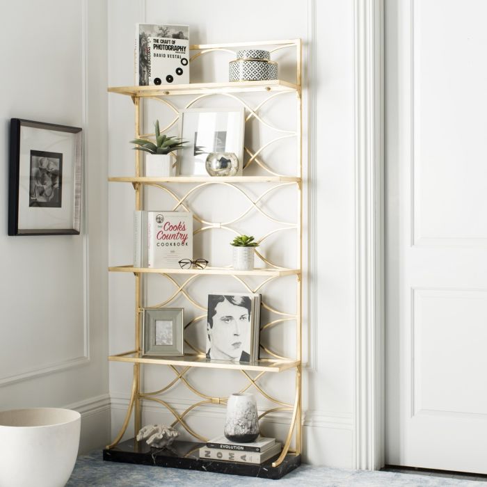 Spano 4 Glass Tier Marble Base Etagere
