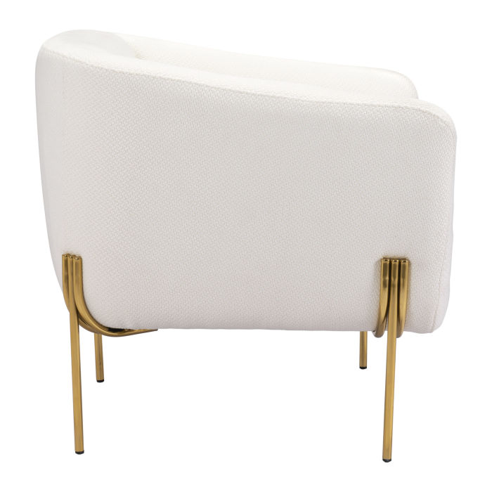 Micaela Arm Chair Ivory &Amp; Gold