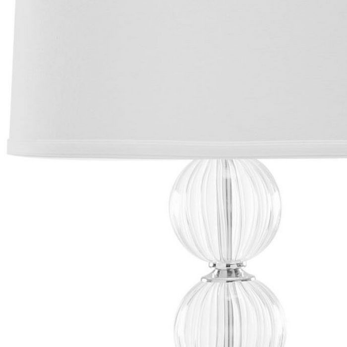 Amanda 31-Inch H White Crystal Glass Globe Lamp