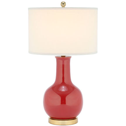 Red 27.5-Inch H Ceramic Paris Lamp