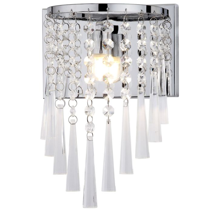 Tilly Chrome 10-Inch H Beaded Wall Sconce