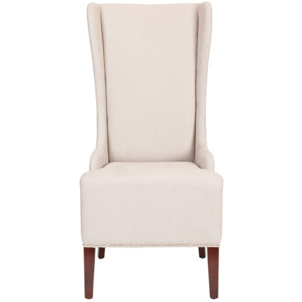 Becall 20''H Linen Dining Chair - Silver Nail Heads