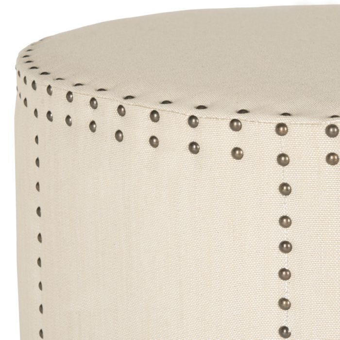 Sherri Cocktail Ottoman - Brass Nail Heads