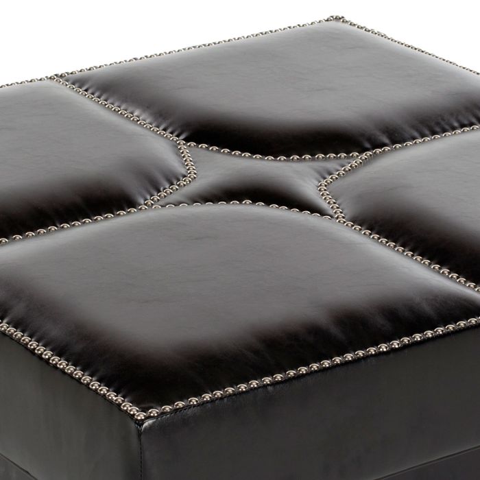 Terrence Cocktail Ottoman - Silver Nail Heads