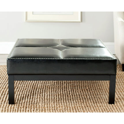 Terrence Cocktail Ottoman - Silver Nail Heads