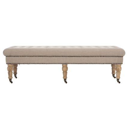 Barney Tufted Bench - Brass Nail Heads