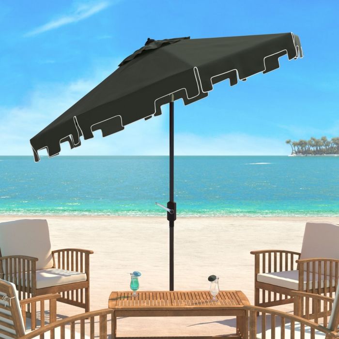 Uv Resistant Zimmerman 9 Ft Crank Market Push Button Tilt Umbrella With Flap